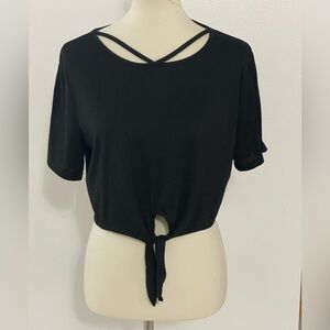 Black top‎ with tie small cotton/polyester